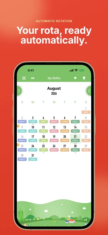 Selene shift calendar month view
